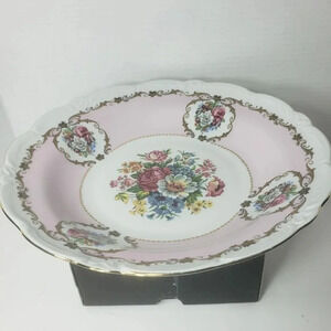 Vintage Schirnding Bavaria Porcelain Peint A La Main T.Limoges Pink Floral Dish.